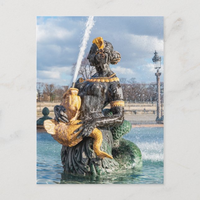 Maritime Fountain at place de la Concorde - Paris Postcard (Front)