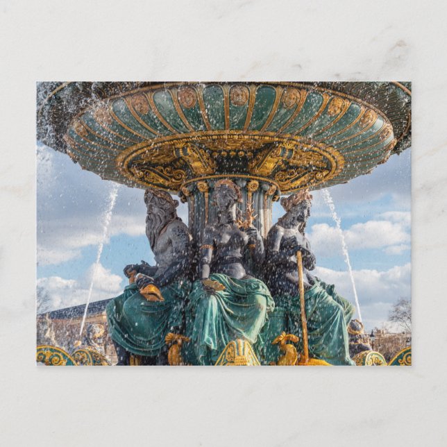 Maritime Fountain at place de la Concorde - Paris Postcard (Front)