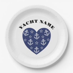 Maritime Heart T-Shirt Throw Pillow Paper Plate