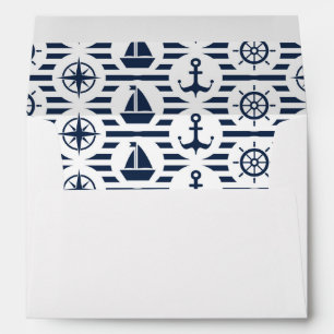 Maritime In Blue Pattern Envelopes