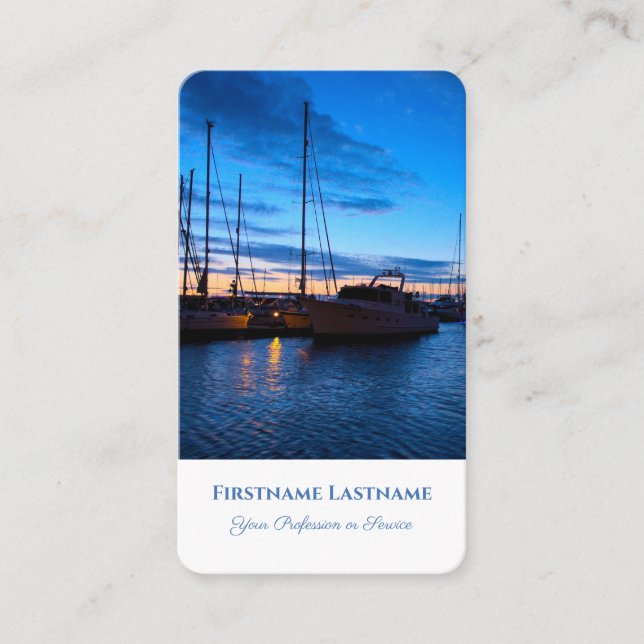 Maritime marina yacht pier travel agent tourism business card (Front)