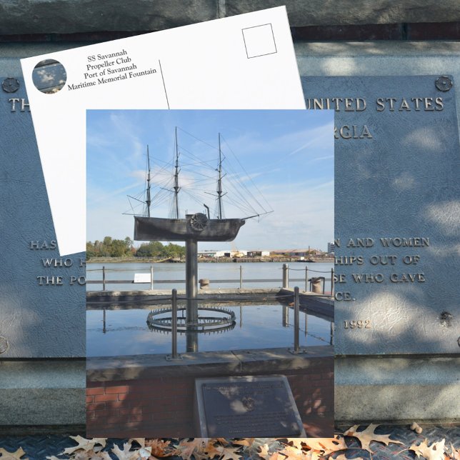 Maritime Memorial SS Savannah Georgia Photographic Postcard (Creator Uploaded)
