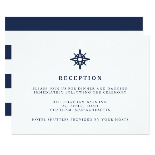 Maritime | Nautical Compass Wedding Reception Card