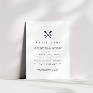 Maritime   Nautical Monogram Wedding Guest Details Enclosure Card