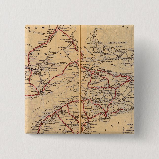 Maritime Provinces 2 Inch Square Button (Front)