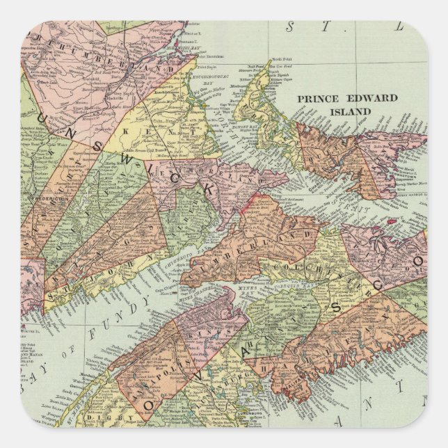 Maritime Provinces of Canada Square Sticker (Front)