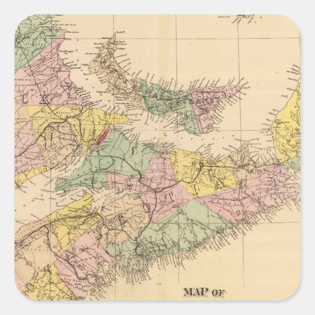 Maritime Provinces Square Sticker (Front)