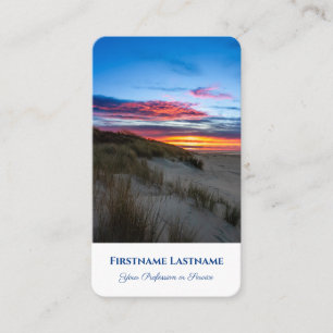 Maritime sand dune beach sunset travel agent style business card