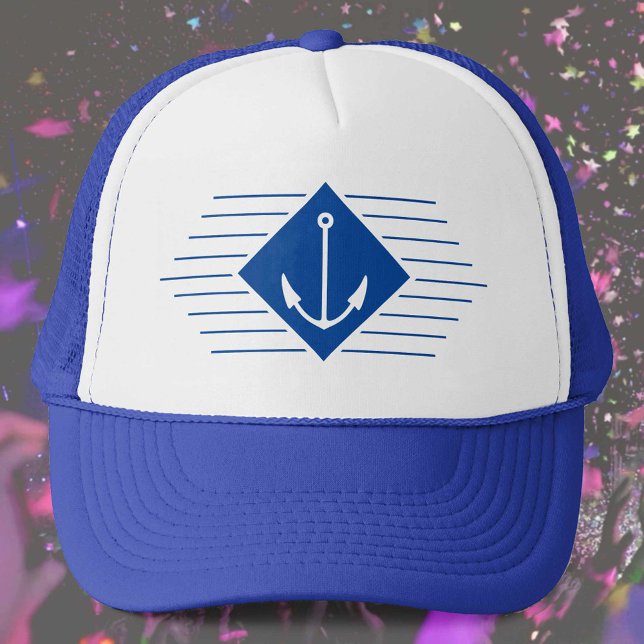 Maritime Style with Anchor Motif Trucker Hat (Creator Uploaded)