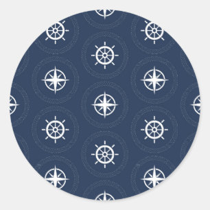 Maritime Tool Pattern Classic Round Sticker