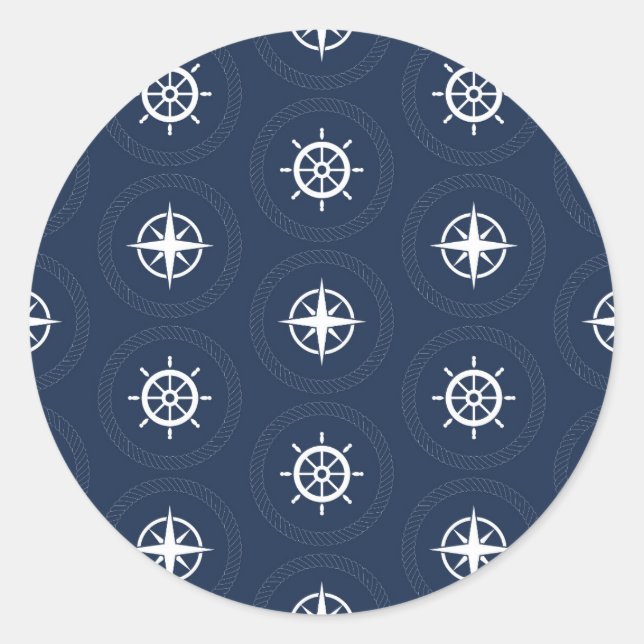 Maritime Tool Pattern Classic Round Sticker (Front)