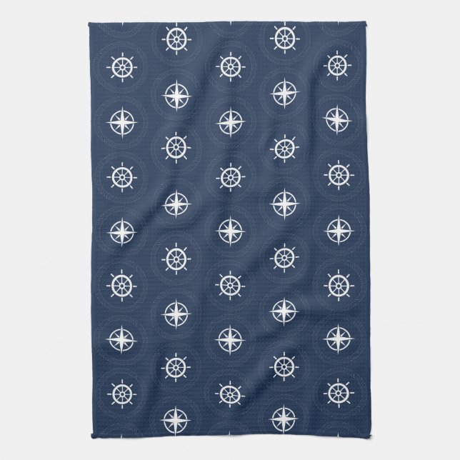 Maritime Tool Pattern Kitchen Towel (Vertical)