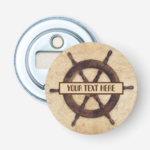 Maritime Vintage Wooden Helm Bottle Opener