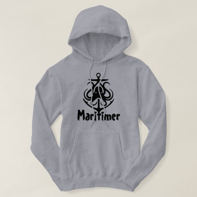 Maritimer Anchor octopus Nautical Lighthouse Route Hoodie (Design Front)