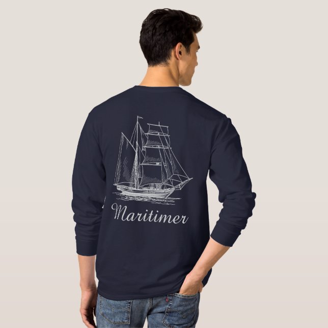 Maritimer nautical sailing ship boat shirt (Back Full)