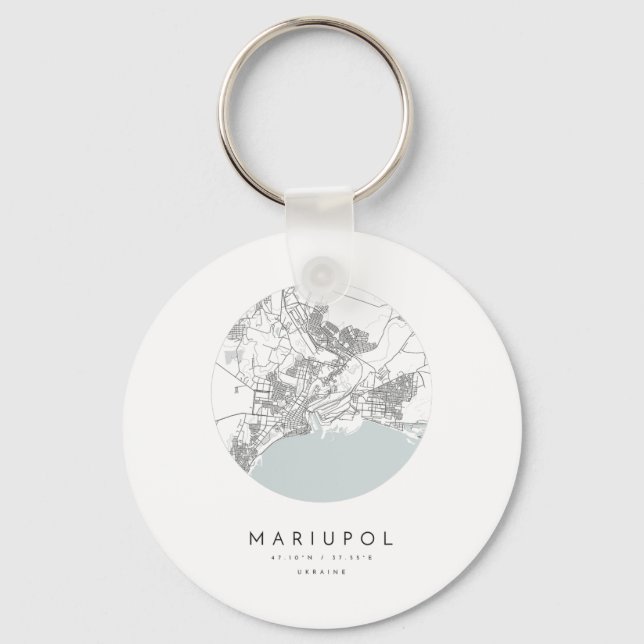 Mariupol Ukraine Coordinates Map Hometown  Keychain (Front)