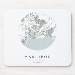Mariupol Ukraine Coordinates Map Hometown Mouse Pad