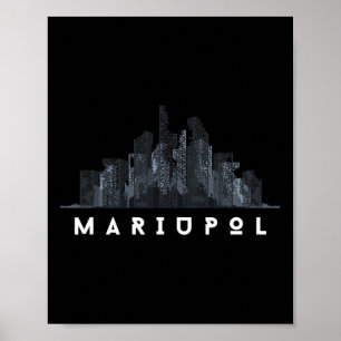 Mariupol Ukraine Flag Ukrainian City Cyrillic  Poster