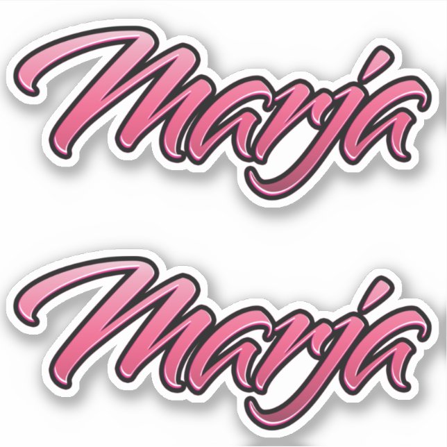 Marja faded pink stickers sticker set (Front)