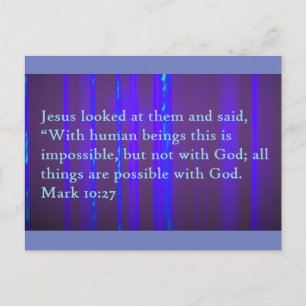 Mark 10:27 Scripture Post Card