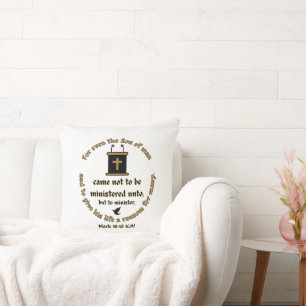 Mark 10:45 KJV Bible Verse Faith With Scriptures Throw Pillow