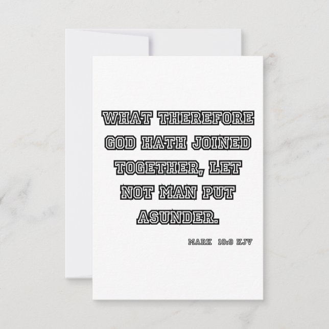 Mark 10:9 KJV Bible Scripture Greeting Card (Front)