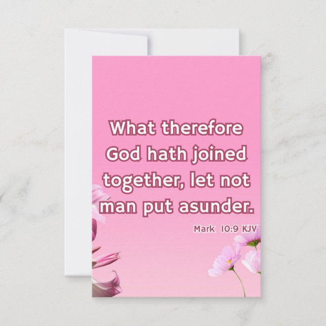 Mark 10:9 KJV Bible Scripture Pic Greeting Card (Front)