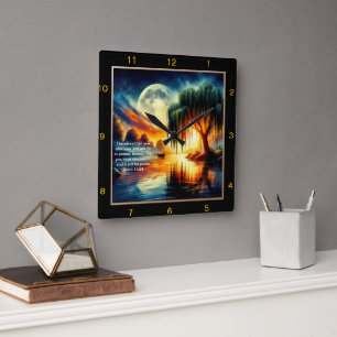 Mark 11:24 Blessing: Personalized Home Display Square Wall Clock