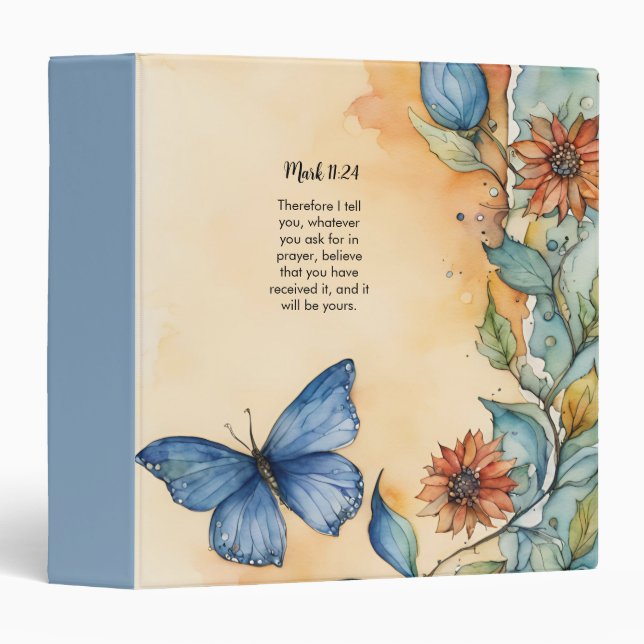 Mark 11:24 Christian Bible Verse Image Binder (Front/Spine)