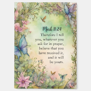 Mark 11:24 Christian Watercolor Image Magnet