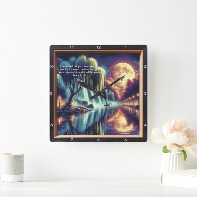 Mark 11:24 Horloge Divine : Art Inspirationnel Per (Maison)
