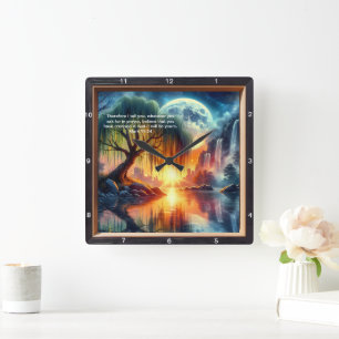 Mark 11:24 Trust Personalized Faith Statement Square Wall Clock