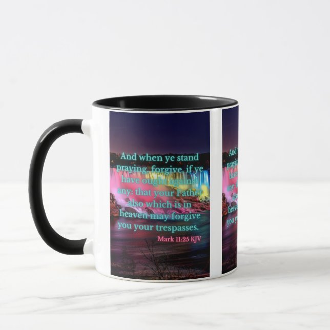 Mark 11:25 KJV Bible Verse Pic Two-Tone Mug (Left)