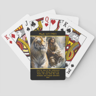 Mark 1:13 (NIV) Angels Attend Him AI Art Playing Cards