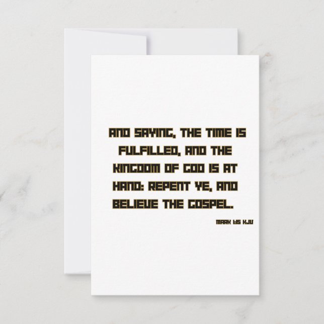 Mark 1:15 KJV Bible Scripture Greeting Card (Front)