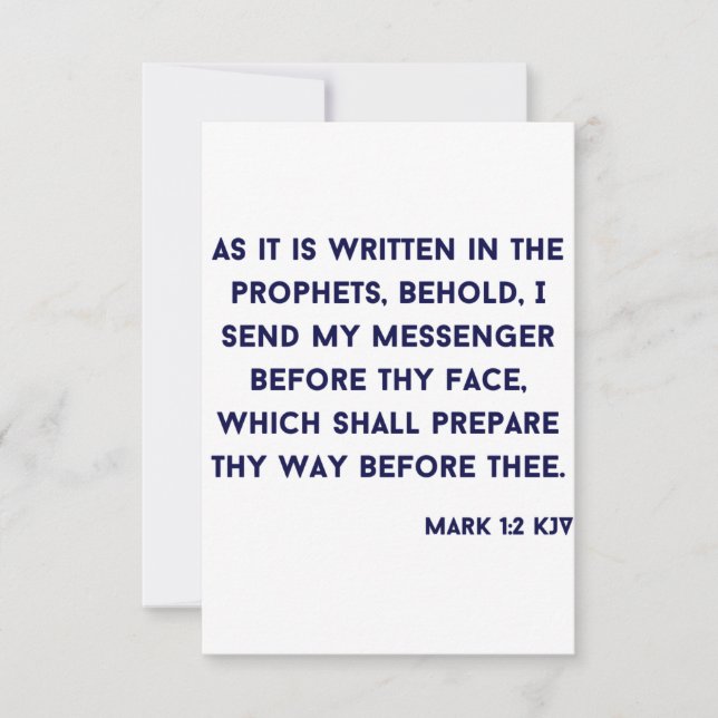 Mark 1:2 KJV Bible Verse Carte de voeux plat (Devant)