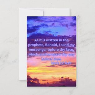 Mark 1:2 KJV Bible Verse Pic Flat Greeting Card