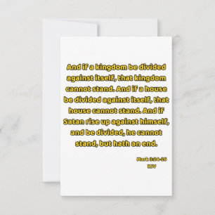 Mark 3:24-26 KJV Bible Scripture Greeting Card