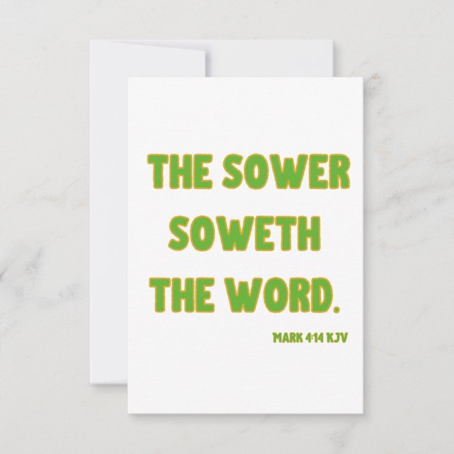 Mark 4:14 KJV Bible Scripture Greeting Card (Front)