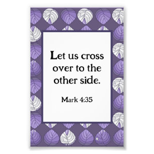 Mark 4:35 Fish Head Leaves Lilac Photo Print