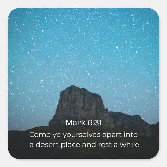 Mark 6:31 KJV Sticker Desert Faith Collection (Front)