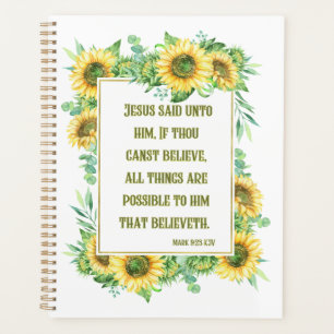Mark 9:23 Bible Verse Calendrier Planificateur