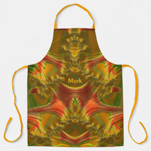 MARK ~ CHRISTMAS ~ Red Green Gold ~ Apron