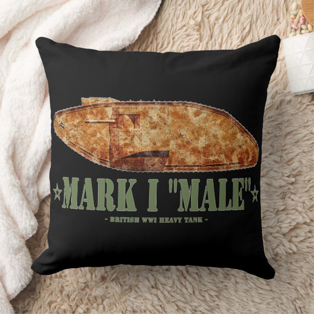 Mark I Male World War One British Heavy Tank WWI Throw Pillow (Blanket)