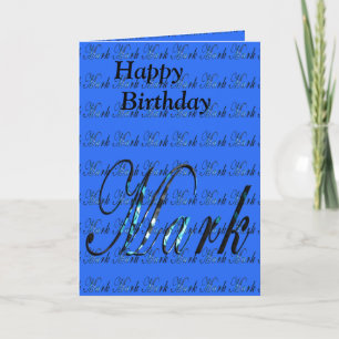 Mark, Name, Logo, Birthday Greeting Card. Card