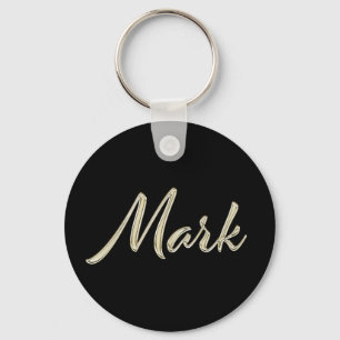 Mark Name whitegold Button Schlüsselanhänger Keychain