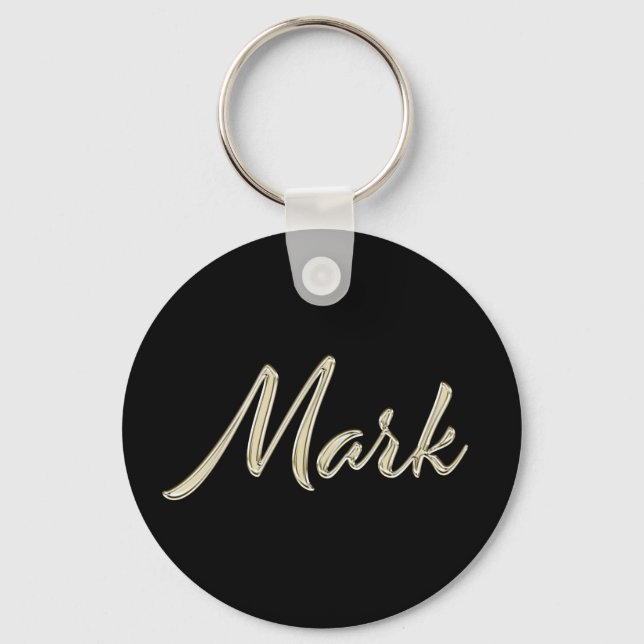 Mark Name whitegold Button Schlüsselanhänger Keychain (Front)
