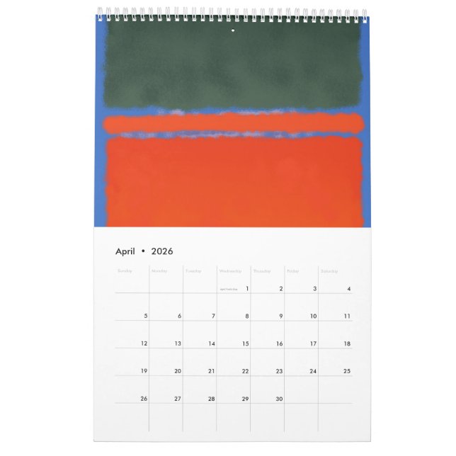 Mark Rothko art in digital style  Calendar (Apr 2026)