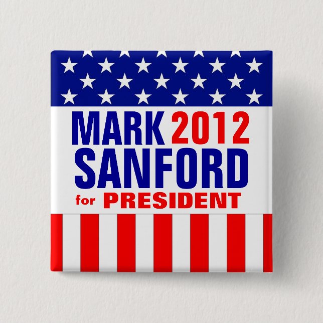 Mark Sanford 2 Inch Square Button (Front)