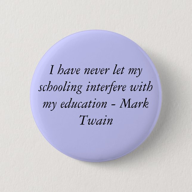 Mark Twain 2 Inch Round Button (Front)